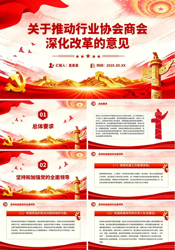 关于推动行业协会商会深化改革的意见PPT专题党课含讲稿