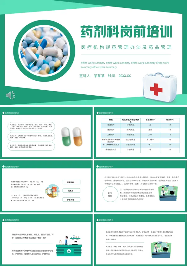 药剂科岗前培训PPT模板