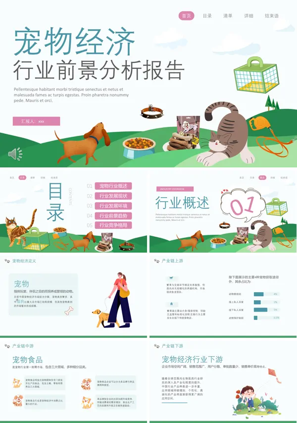 宠物经济行业前景分析报告PPT