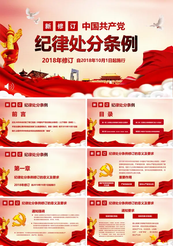 纪律处分条例ppt模板