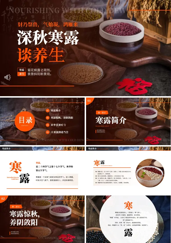 二十四节气之寒露中医中药养生秋季饮食食补PPT