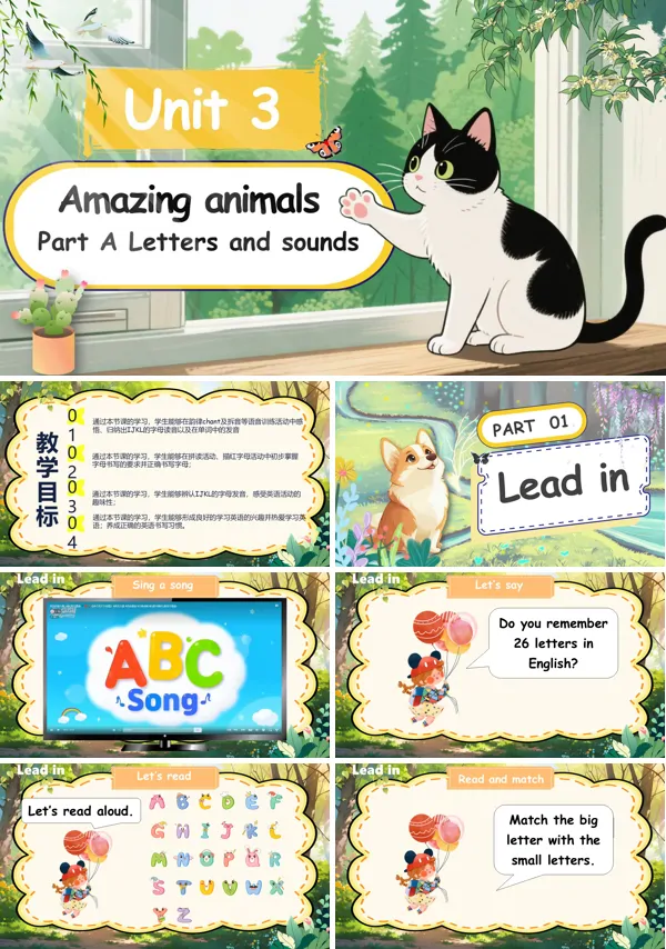 人教三年级英语上册Unit3第3课时 Part A Letters and soundsPPT课件含教案