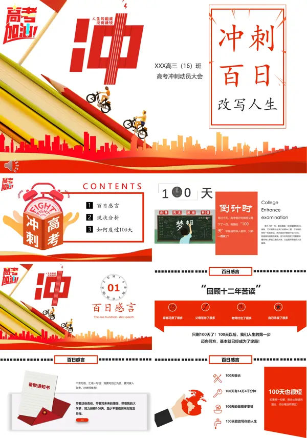 高考冲刺百日动员大会PPT