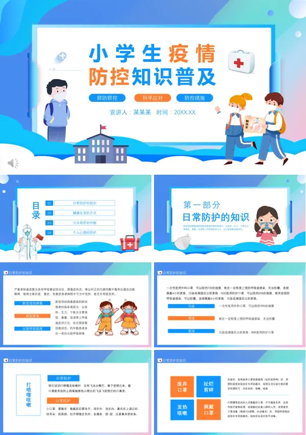 小学生疫情防控知识教育内容PPT