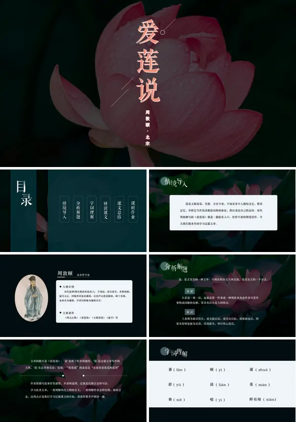 语文人教版《爱莲说》教学课件PPT