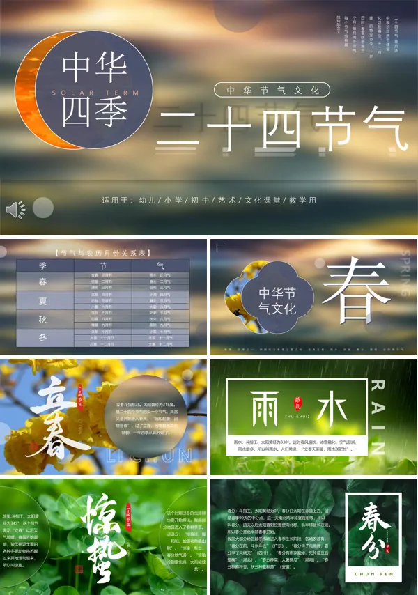 中华传统二十四节气介绍PPT下载课件