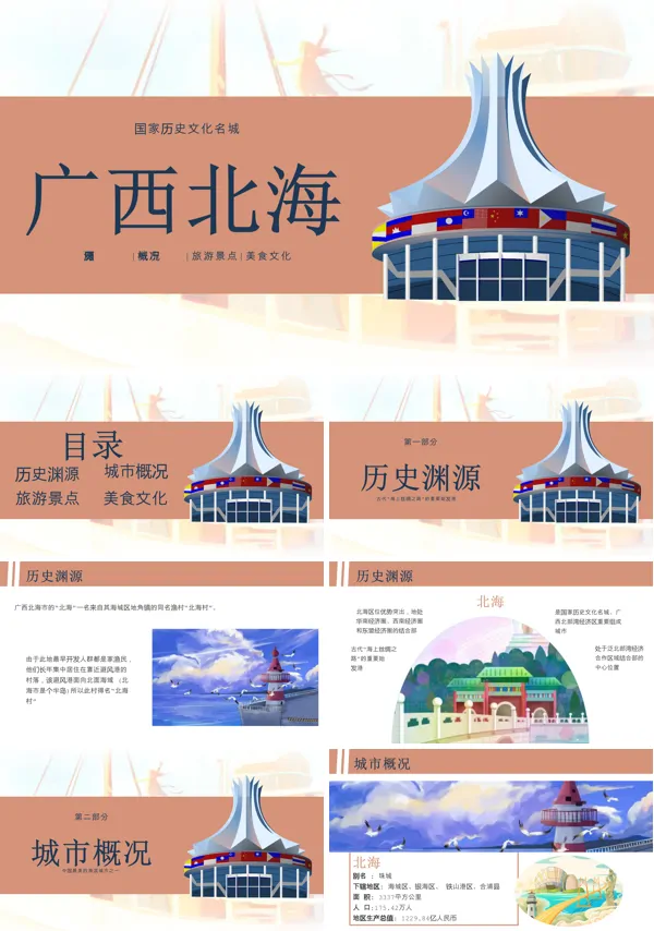 广西北海旅游宣传城市介绍PPT含讲稿