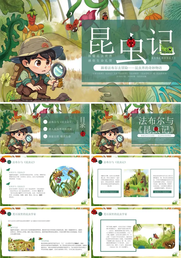 昆虫记读后感读书分享PPT课件模板含讲稿