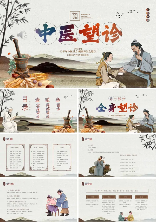 中医望诊知识PPT模板