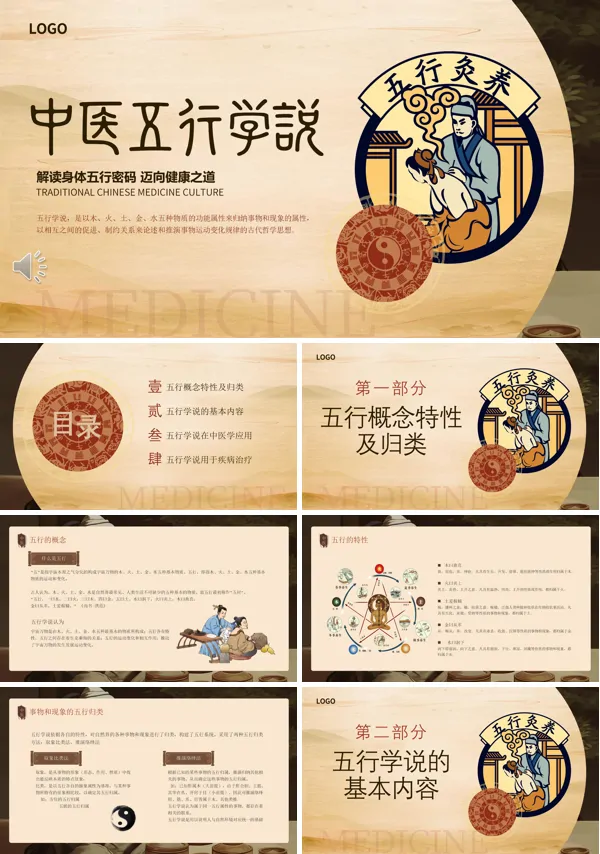 中医五行学说培训课件动态PPT模板