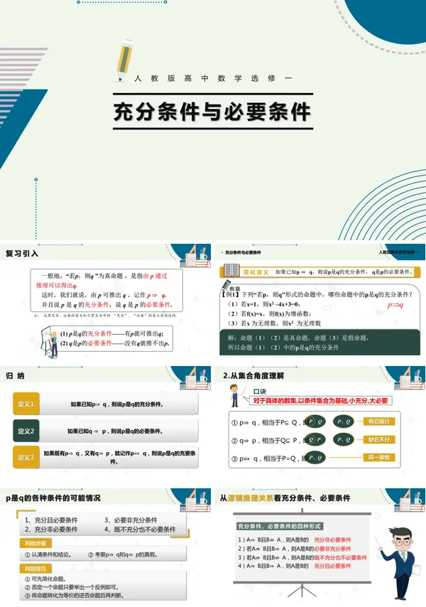 高中数学充分条件与必要条件教案课件PPT