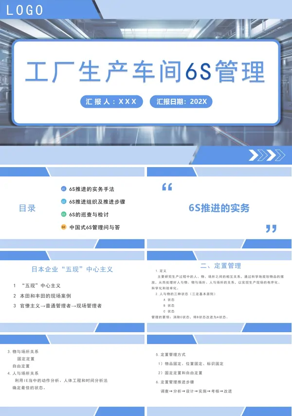 企业工厂车间员工6S管理培训PPT模板