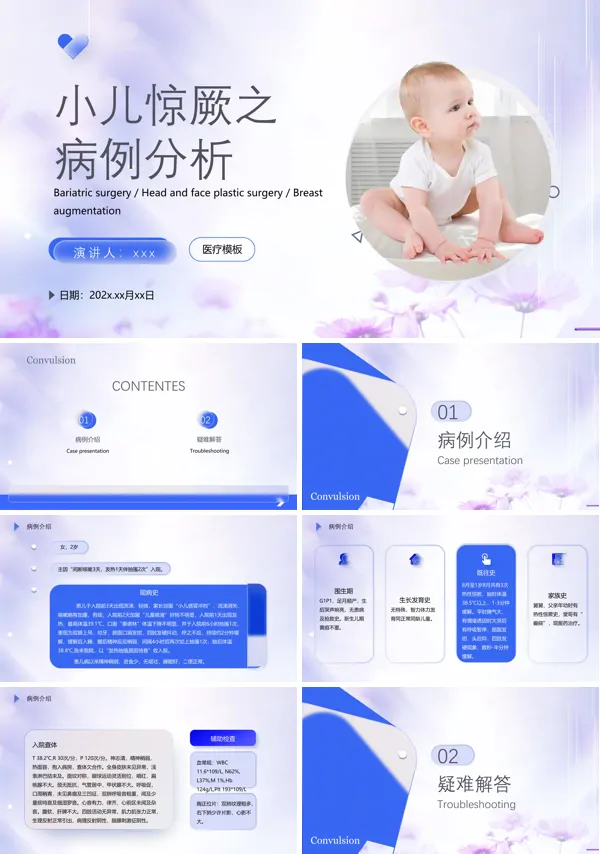 小儿惊厥病例分析ppt模板