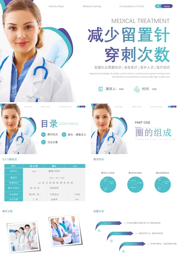 减少留置针穿刺次数PPT下载模板
