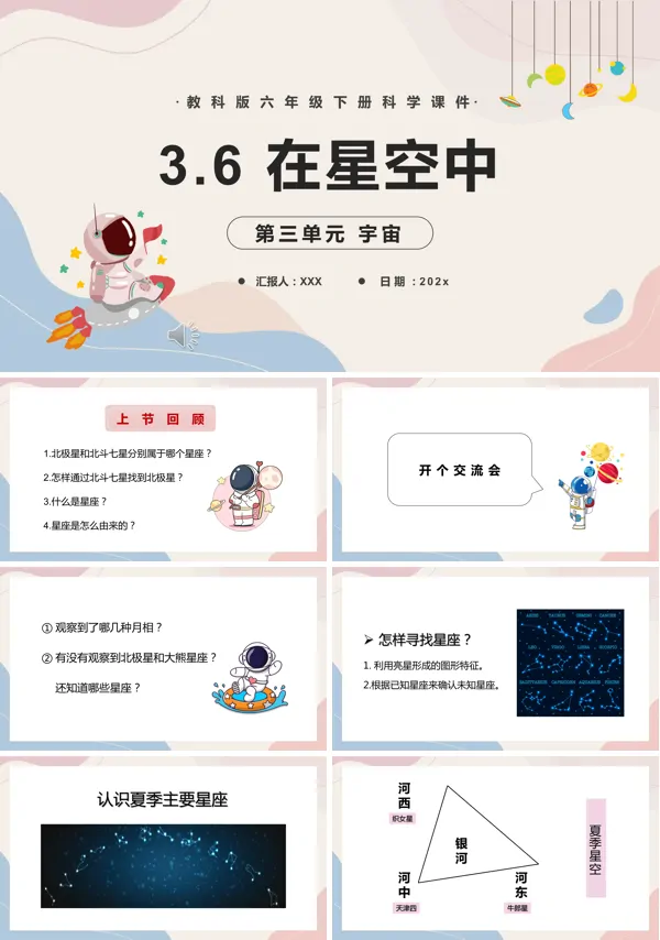 六年级科学下册在星空中课件PPT模板