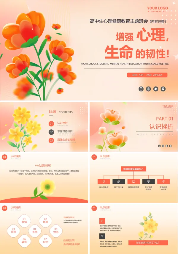 心理健康教育主题班会增强心理生命的韧性PPT课件