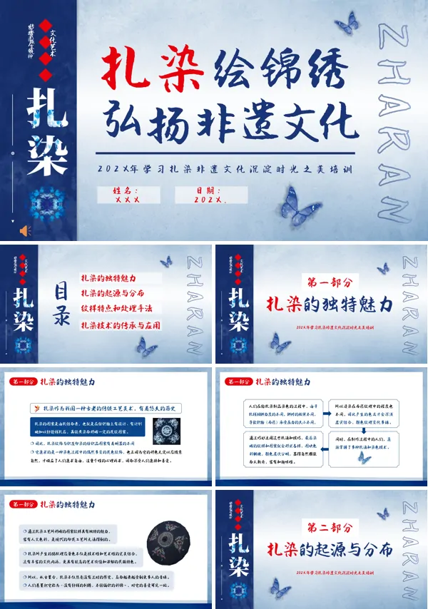 中国传统手工艺扎染文化知识PPT课件