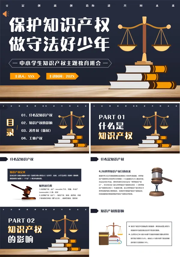 小学生知识产权日宣传教育主题班会PPT