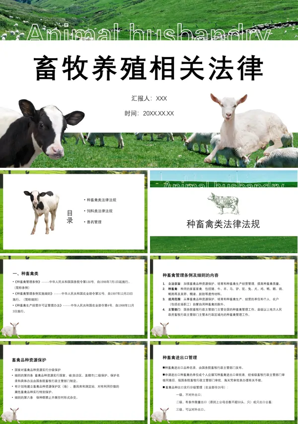 畜牧养殖相关法律法规PPT课件免费下载