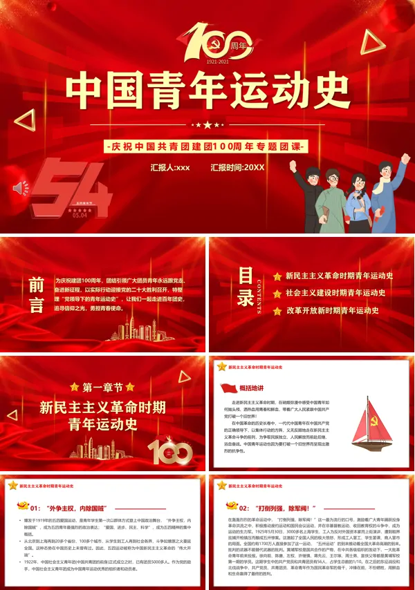 中国共青团的成立和发展史ppt