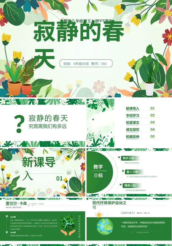 八年级语文《寂静的春天》PPT课件
