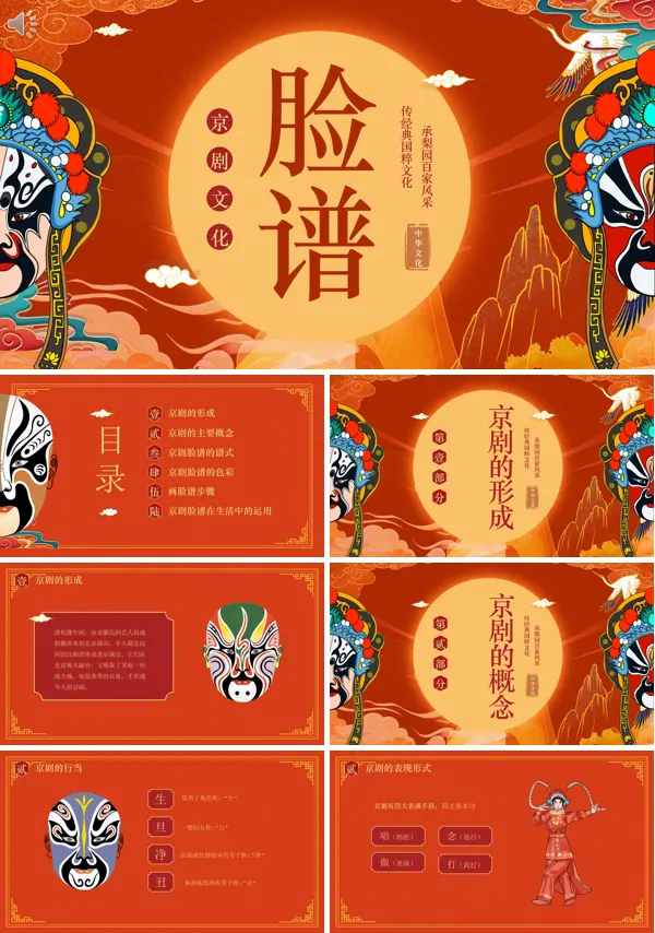 中国国粹京剧脸谱知识介绍PPT课件免费下载