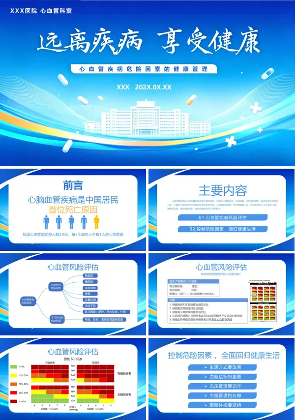 心脑血管疾病的危险因素分析与预防措施PPT课件模板含讲稿