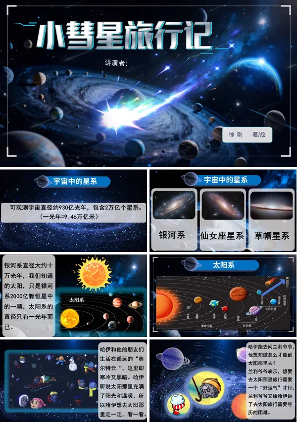 小彗星旅行记PPT课件模板含讲稿