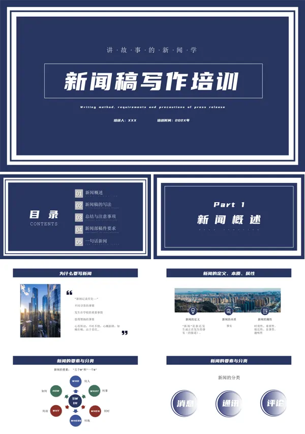 新闻稿写作教育教学培训PPT