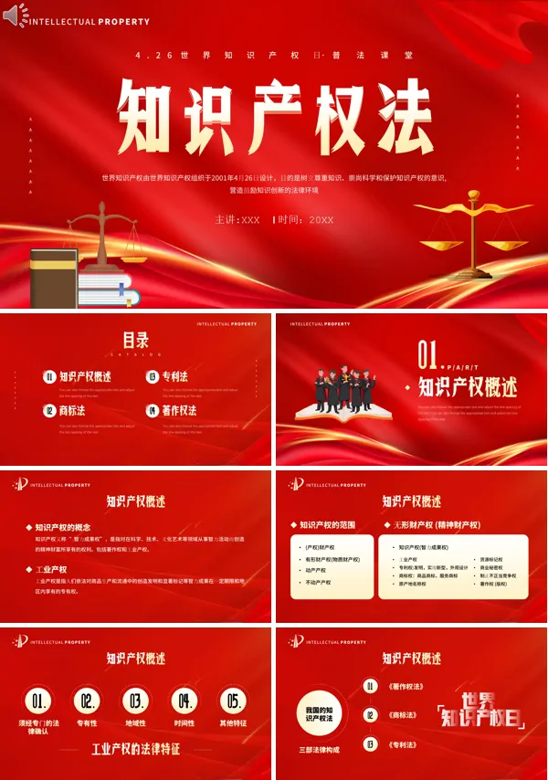 《知识产权法律知识》PPT课件模板