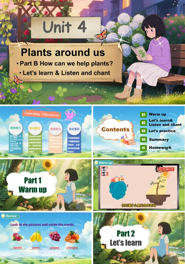 人教三年级英语上册Unit4第5课时Part BLet’s learn & Listen and chantPPT课件含教案
