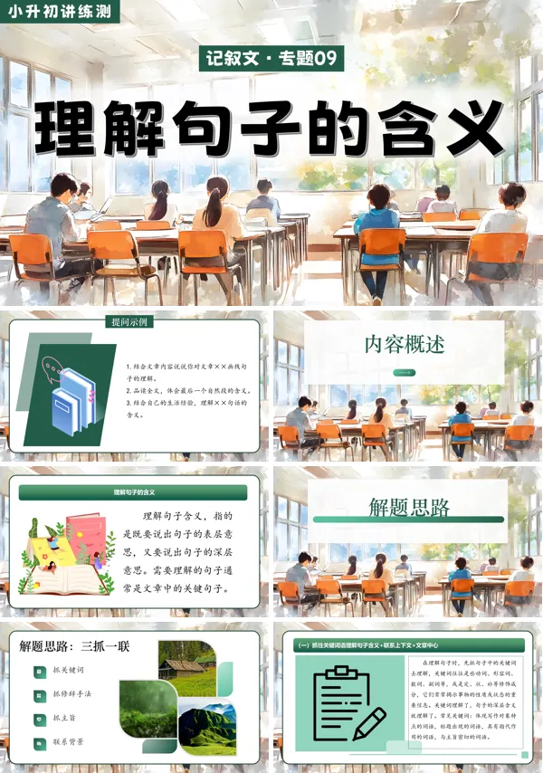 2025年小升初语文复习讲练测统编理解句子的含义PPT课件含教案