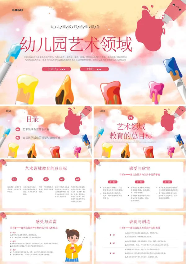 幼儿园指南艺术领域培训课件ppt模板含讲稿