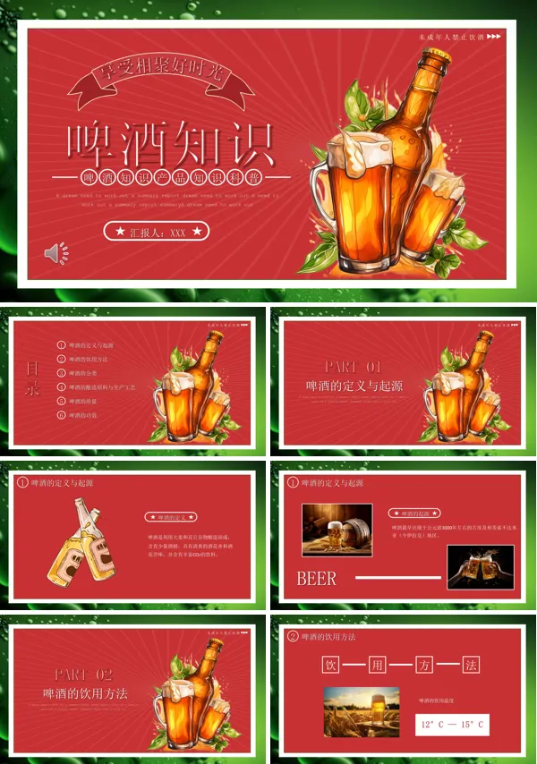 啤酒相关知识介绍PPT课件含讲稿