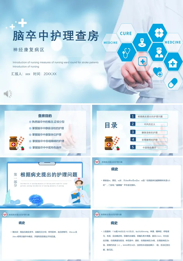 神经康复病区脑卒中的护理查房PPT课件