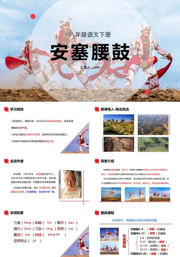 八年级语文部编版下册《安塞腰鼓》PPT课件