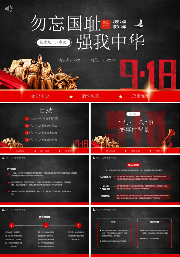 牢记历史勿忘国耻ppt