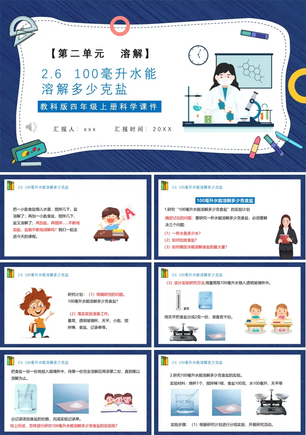 一百毫升水能溶解多少盐课件PPT模板