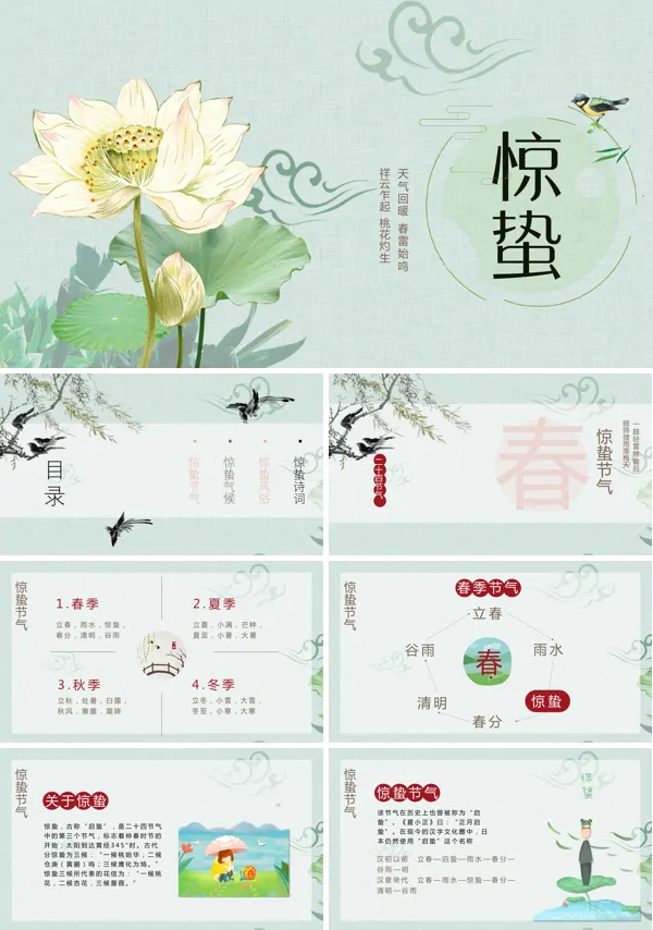 惊蛰介绍ppt模板