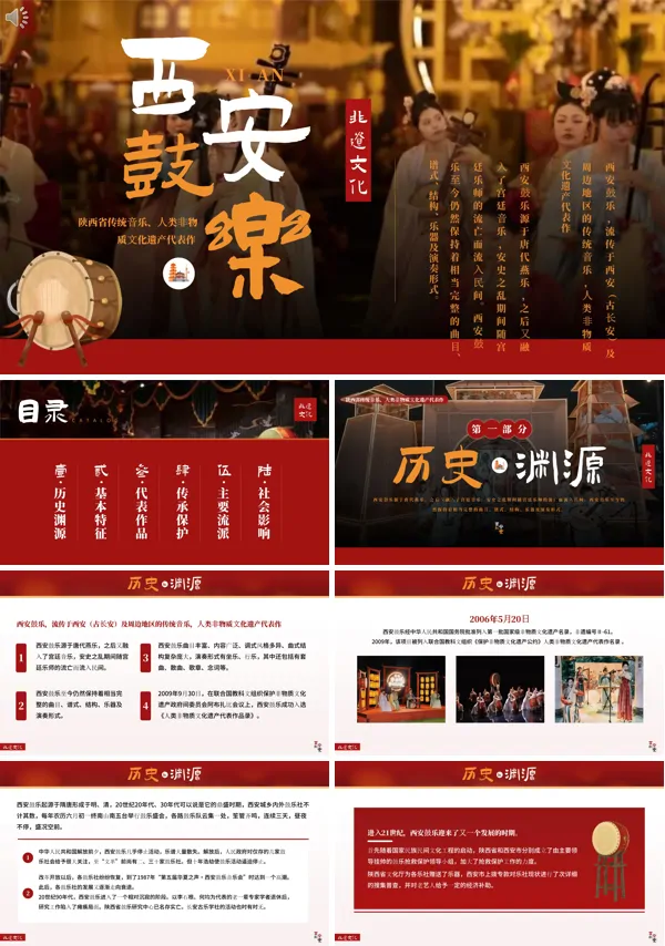 西安鼓乐非遗文化介绍PPT课件