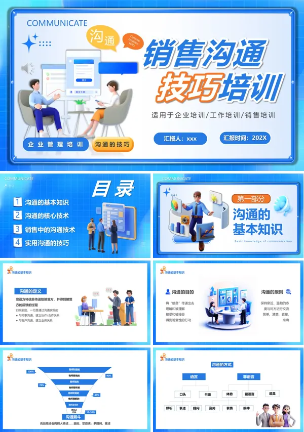 销售沟通技巧培训PPT模板含讲稿