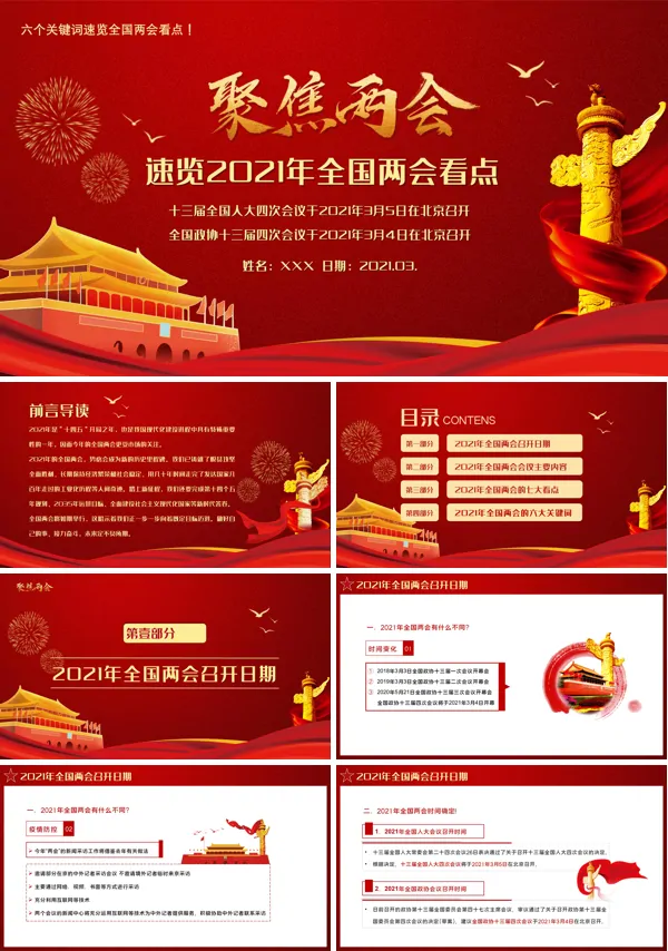 学习2021年全国两会PPT
