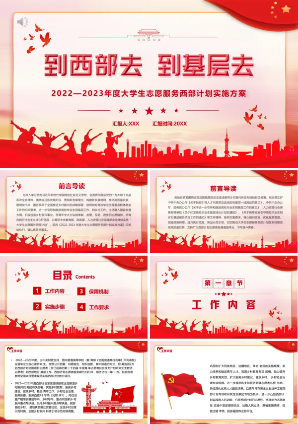 大学生志愿服务西部计划PPT