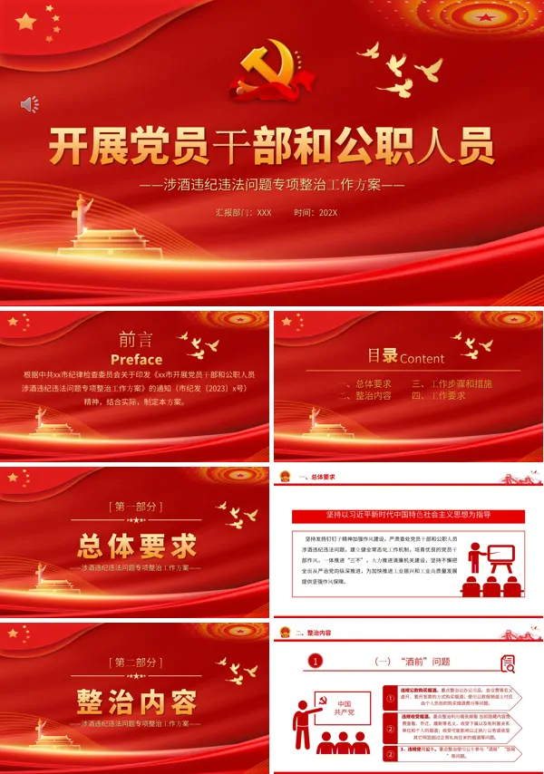 开展党员干部和公职人员涉酒违纪违法问题专项整治工作方案PPT专题党课