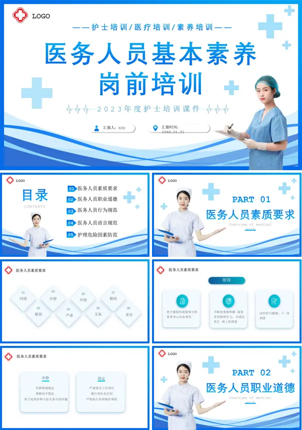 医务人员基本素养岗前培训PPT模板