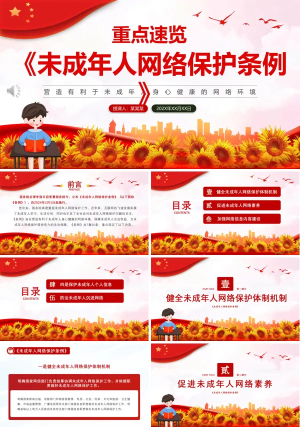 详细解读未成年人网络保护条例PPT课件