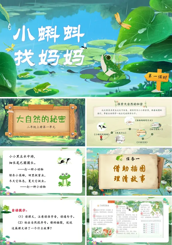 部编语文二年级上册小蝌蚪找妈妈PPT课件含教案