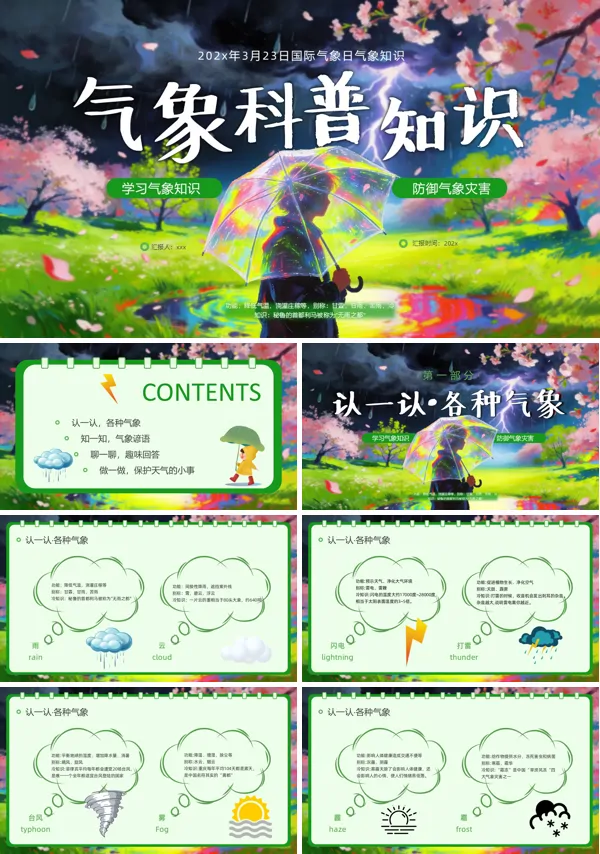 2026世界气象日主题班会PPT模板含讲稿