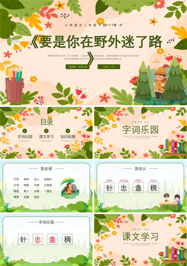 小学语文二年级下册要是你在野外迷了路PPT课件