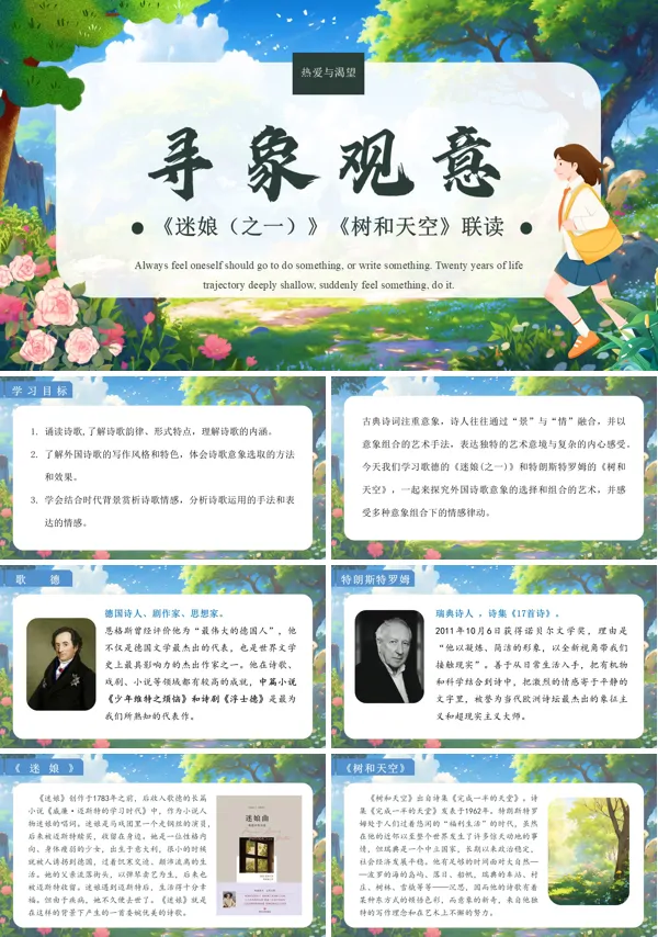 统编语文高二迷娘、树和天空联读必修PPT课件含教案